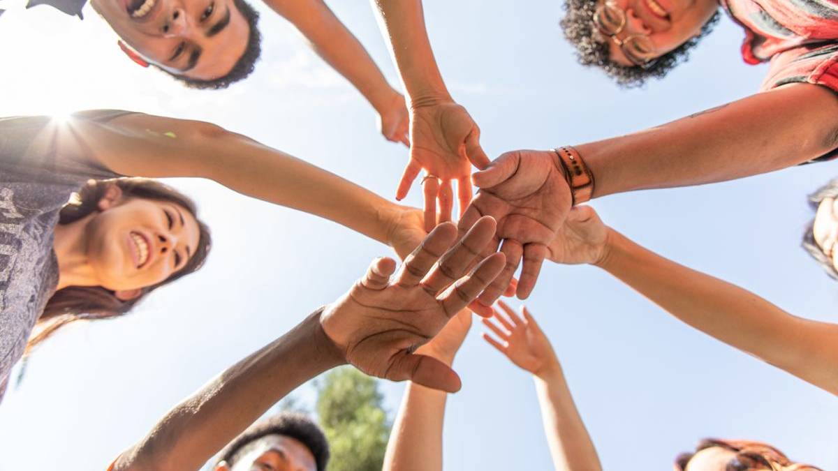 Students cheering-hands