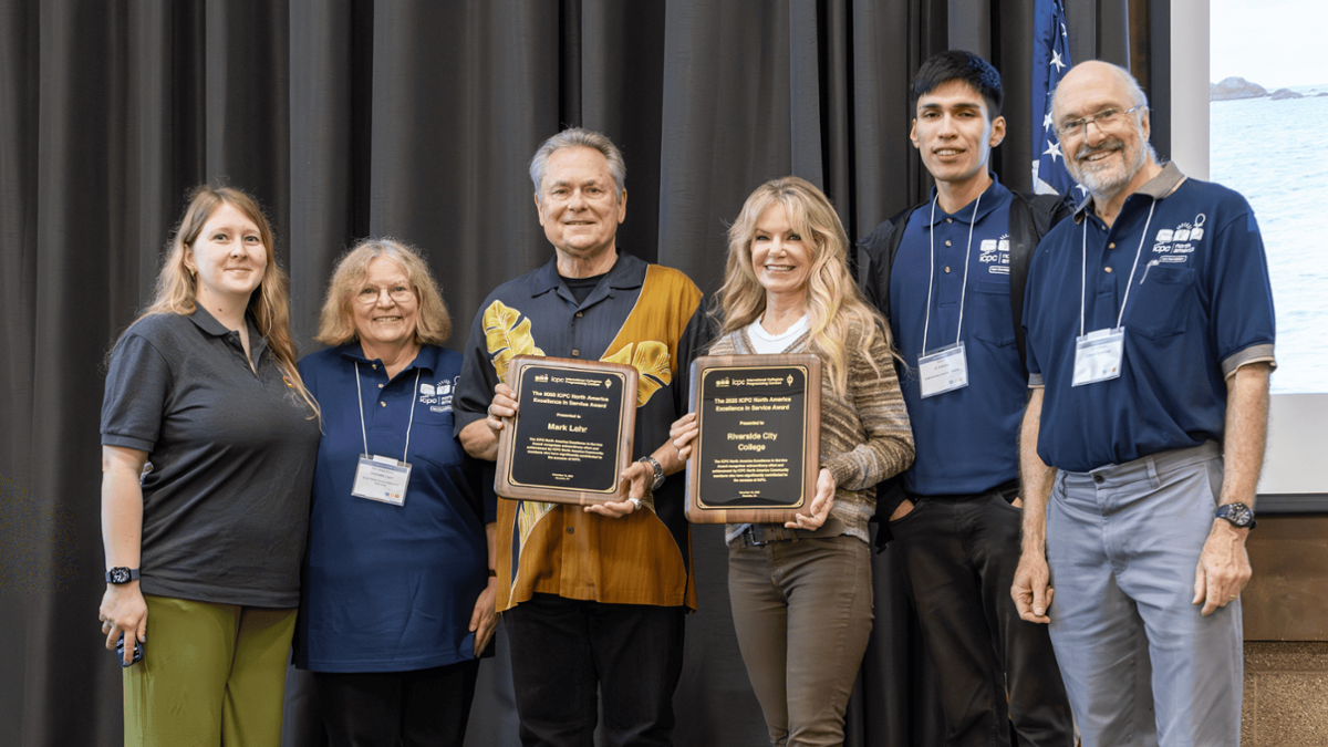 (left to right) are Ms. Margarita Shadrina Team Lead in ICPC Collaboration JetBrains; Dr. Toni Logar Director ICPC North America; Dr. Mark Lehr Professor RCC CIS; Dr. Shari Yates Dean of Instruction CTE; Mr. JC Cabrera, ICPC Director Cal State Fullerton; and Mr. Edward Skochinski Southern California Deputy Director