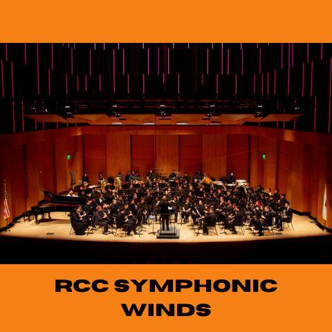 Symphonic Winds text orange background