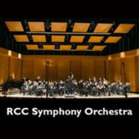 Symphony Orchestra text orange background