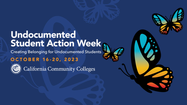 Undocumented Student Action Week Banner with butterflies